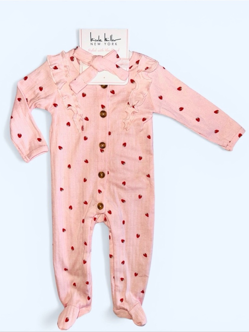 New Nicole Miller Baby Footie with Headband